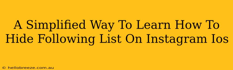 A Simplified Way To Learn How To Hide Following List On Instagram Ios