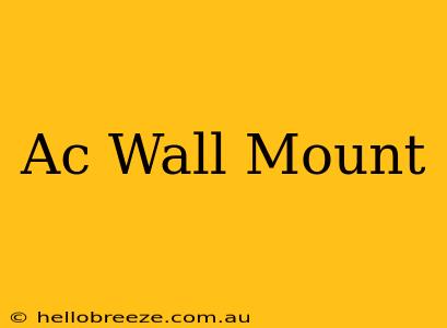 Ac Wall Mount