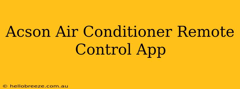 Acson Air Conditioner Remote Control App