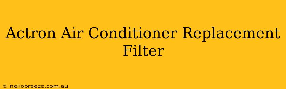 Actron Air Conditioner Replacement Filter