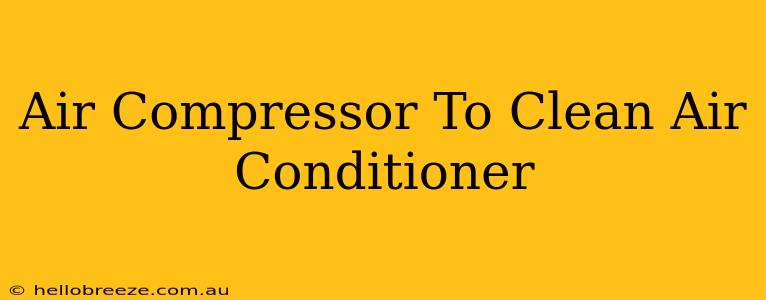 Air Compressor To Clean Air Conditioner