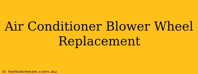 Air Conditioner Blower Wheel Replacement