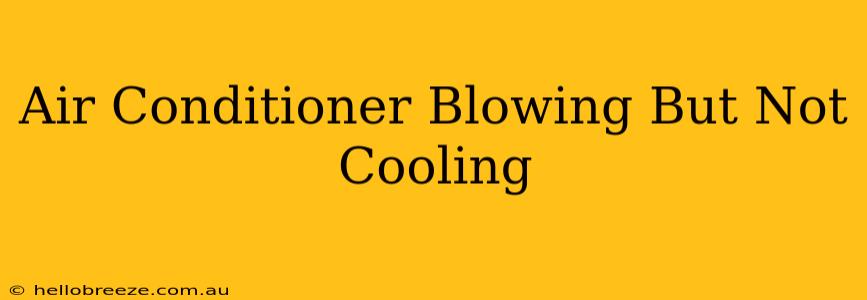 Air Conditioner Blowing But Not Cooling