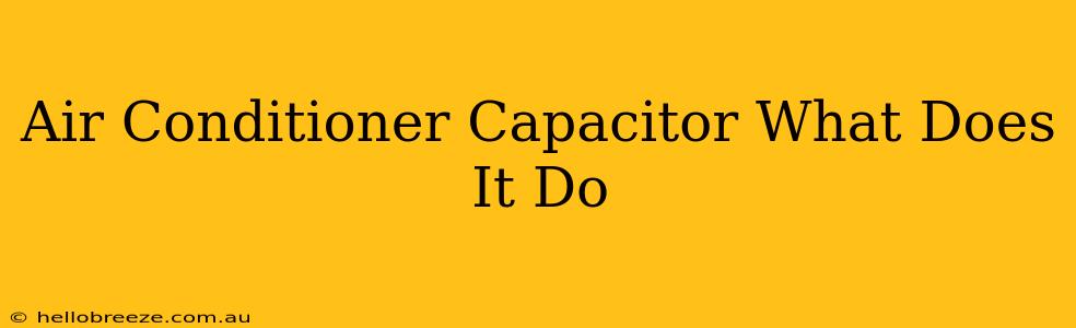 Air Conditioner Capacitor What Does It Do