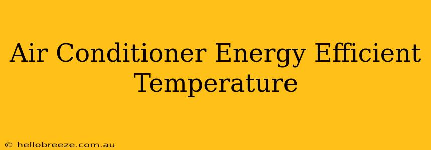 Air Conditioner Energy Efficient Temperature