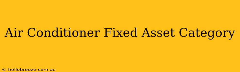 Air Conditioner Fixed Asset Category