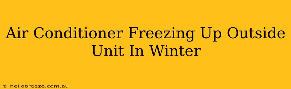 Air Conditioner Freezing Up Outside Unit In Winter