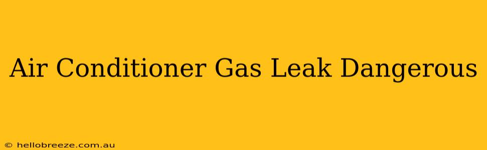 Air Conditioner Gas Leak Dangerous