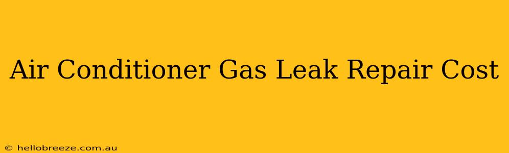 Air Conditioner Gas Leak Repair Cost