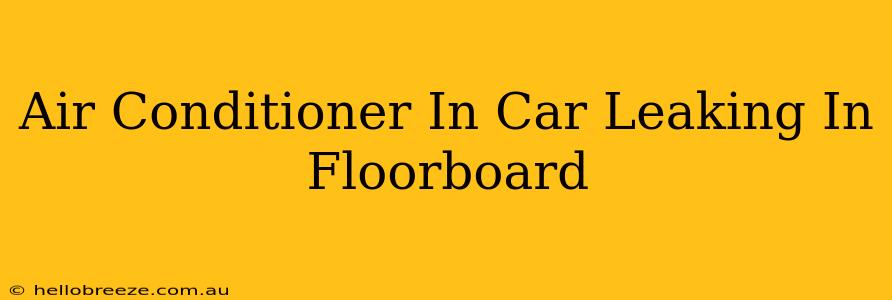 Air Conditioner In Car Leaking In Floorboard