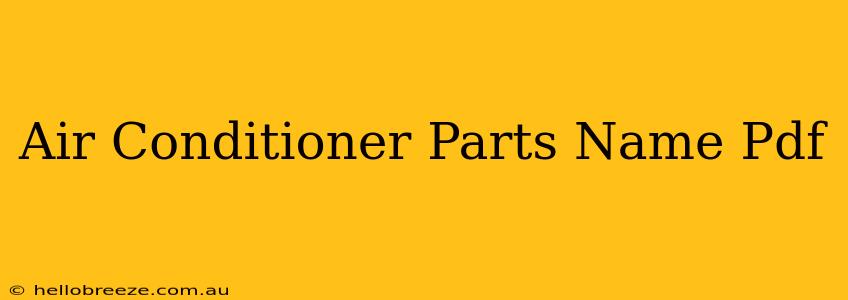 Air Conditioner Parts Name Pdf