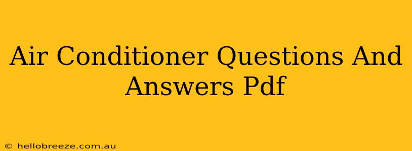 Air Conditioner Questions And Answers Pdf