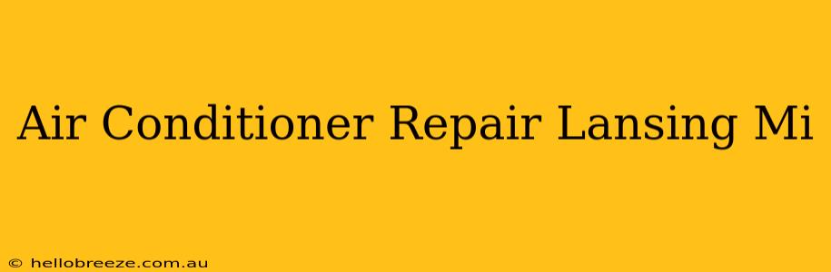 Air Conditioner Repair Lansing Mi