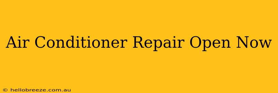 Air Conditioner Repair Open Now