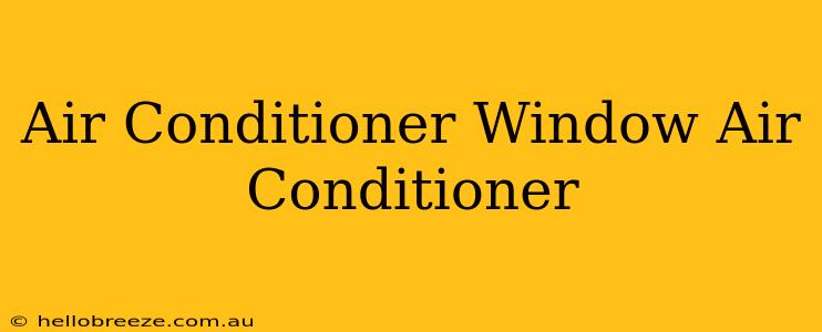 Air Conditioner Window Air Conditioner