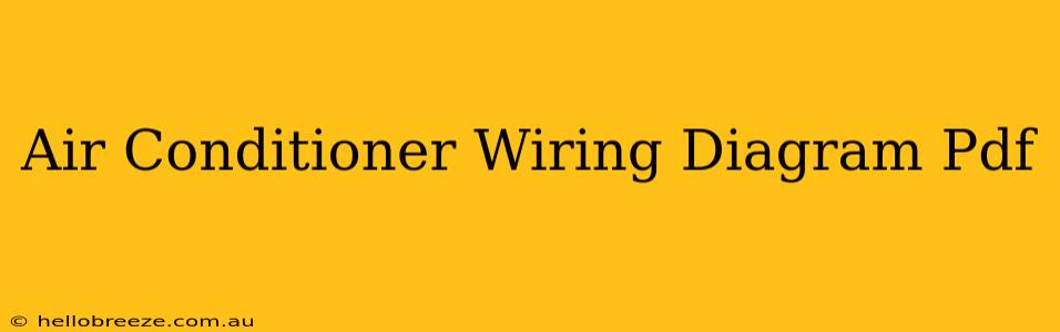 Air Conditioner Wiring Diagram Pdf