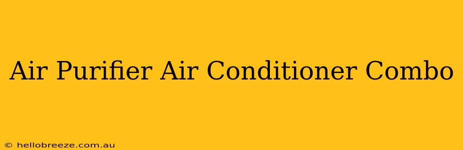 Air Purifier Air Conditioner Combo