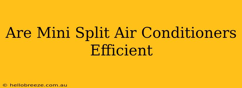 Are Mini Split Air Conditioners Efficient