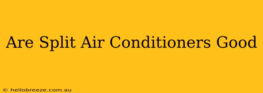 Are Split Air Conditioners Good