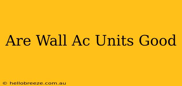 Are Wall Ac Units Good