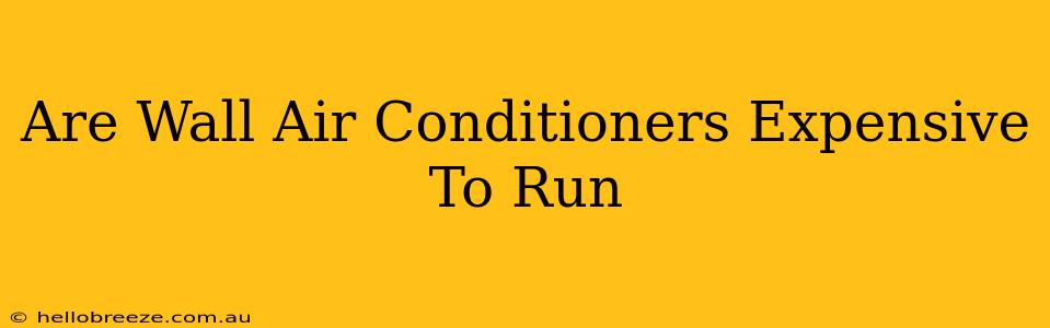 Are Wall Air Conditioners Expensive To Run