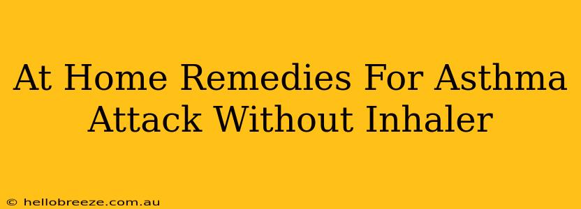 At Home Remedies For Asthma Attack Without Inhaler