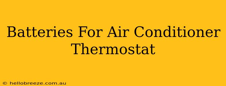 Batteries For Air Conditioner Thermostat