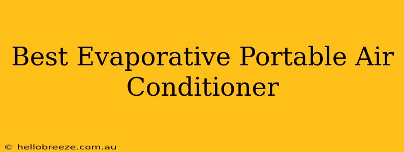 Best Evaporative Portable Air Conditioner