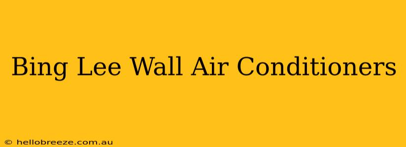 Bing Lee Wall Air Conditioners