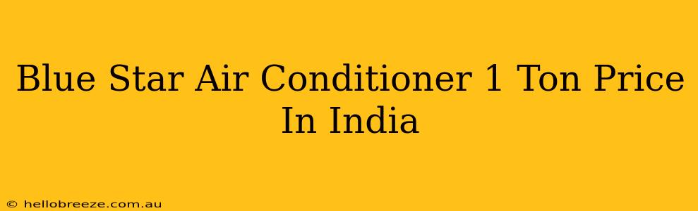 Blue Star Air Conditioner 1 Ton Price In India