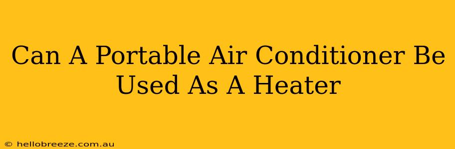 Can A Portable Air Conditioner Be Used As A Heater