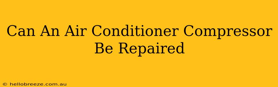 Can An Air Conditioner Compressor Be Repaired