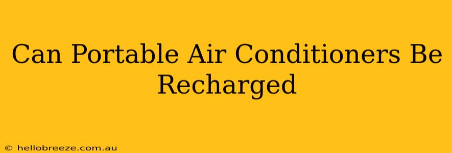 Can Portable Air Conditioners Be Recharged