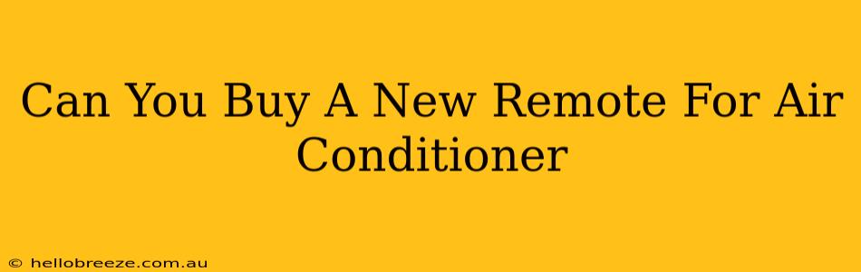 Can You Buy A New Remote For Air Conditioner