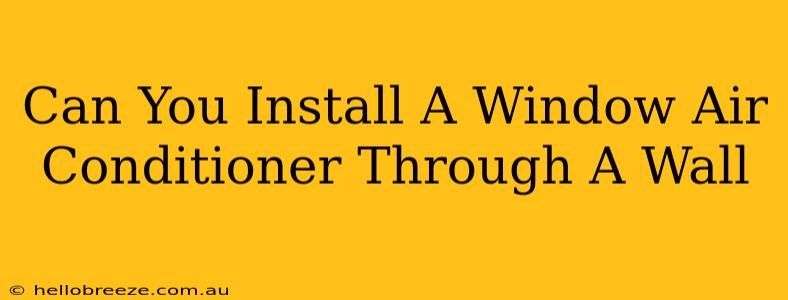 Can You Install A Window Air Conditioner Through A Wall