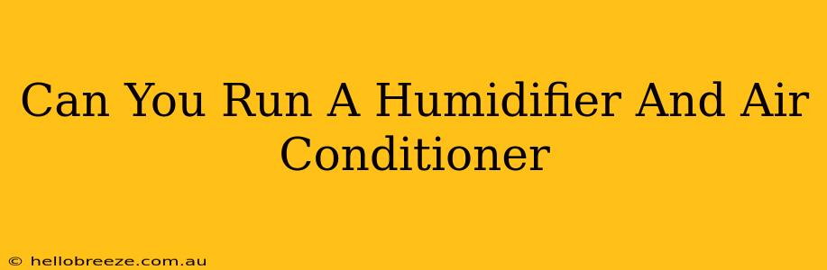 Can You Run A Humidifier And Air Conditioner