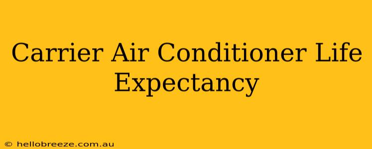 Carrier Air Conditioner Life Expectancy