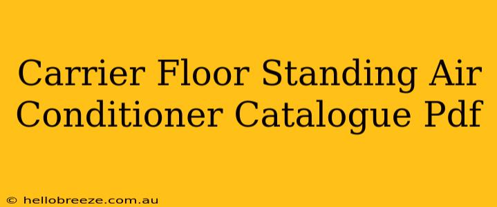 Carrier Floor Standing Air Conditioner Catalogue Pdf