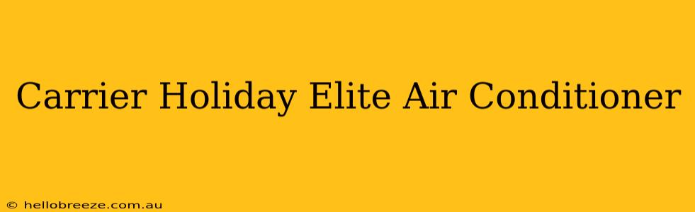 Carrier Holiday Elite Air Conditioner