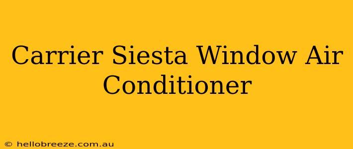 Carrier Siesta Window Air Conditioner