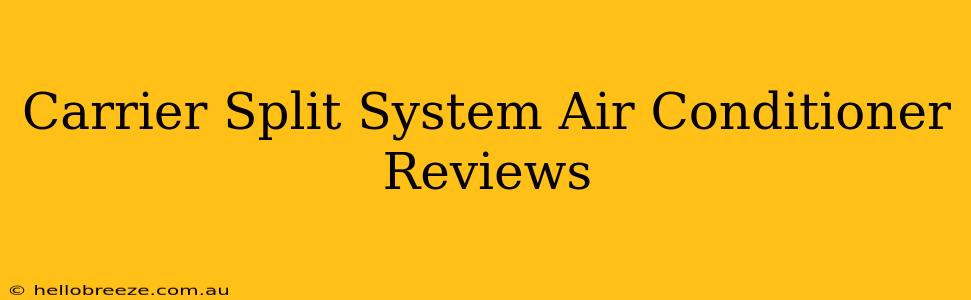 Carrier Split System Air Conditioner Reviews