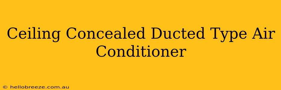 Ceiling Concealed Ducted Type Air Conditioner