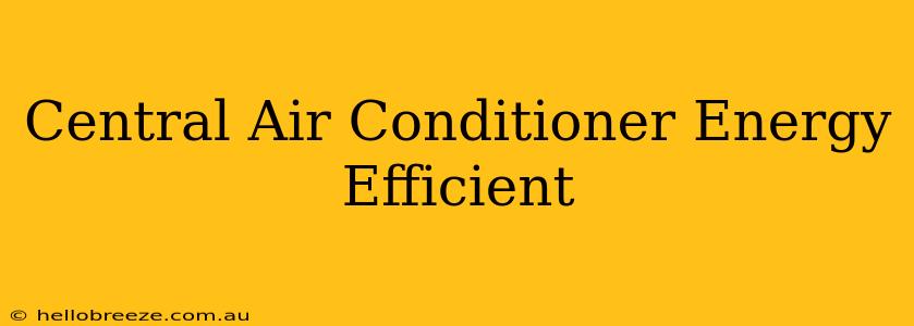 Central Air Conditioner Energy Efficient