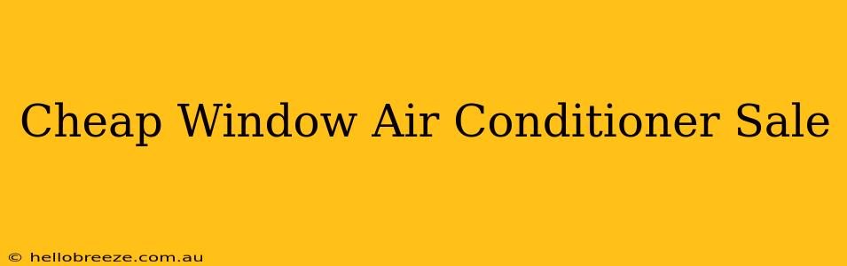 Cheap Window Air Conditioner Sale