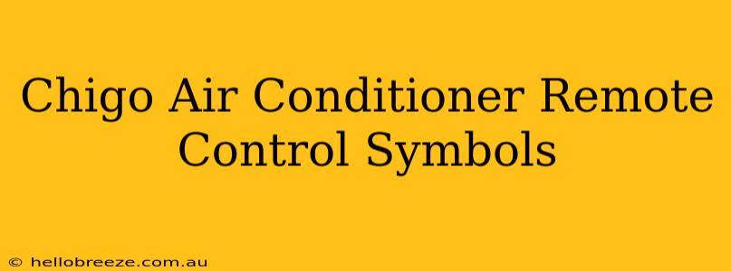 Chigo Air Conditioner Remote Control Symbols