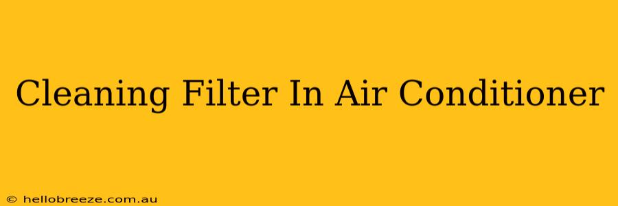 Cleaning Filter In Air Conditioner