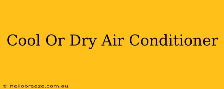 Cool Or Dry Air Conditioner