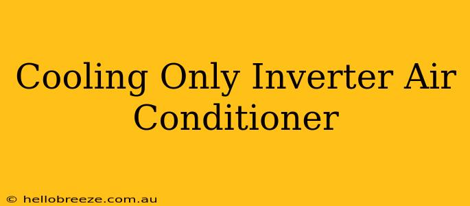 Cooling Only Inverter Air Conditioner