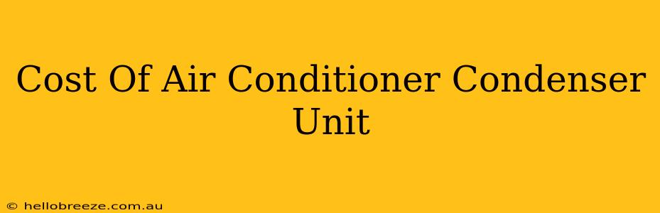 Cost Of Air Conditioner Condenser Unit