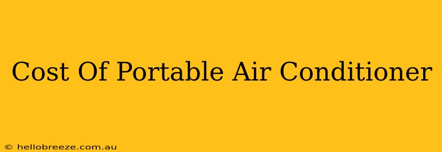 Cost Of Portable Air Conditioner